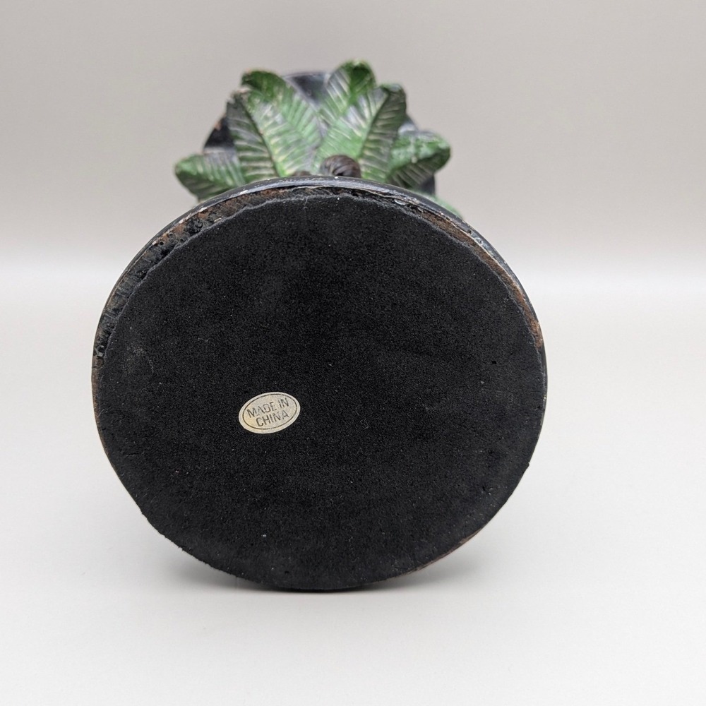 Vintage Style Monkey Palm Tree Coconuts Pillar Candle Stands Holders - Set of 2 - Picture 6 of 16